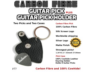 Jackson Guitar Pick Carbon Fibre and Case p13